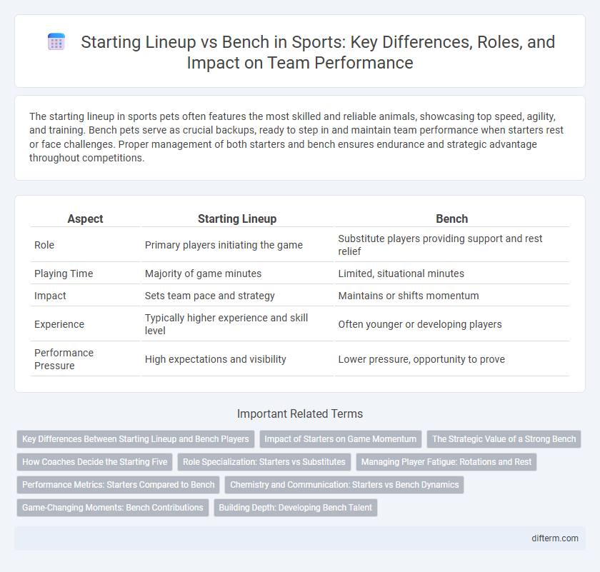 Starting Lineup vs Bench in Sports: Key Differences, Roles, and Impact on Team Performance