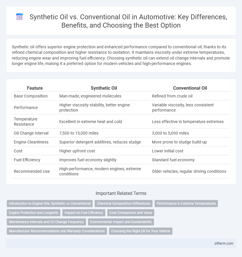Synthetic Oil vs. Conventional Oil in Automotive: Key Differences, Benefits, and Choosing the Best Option