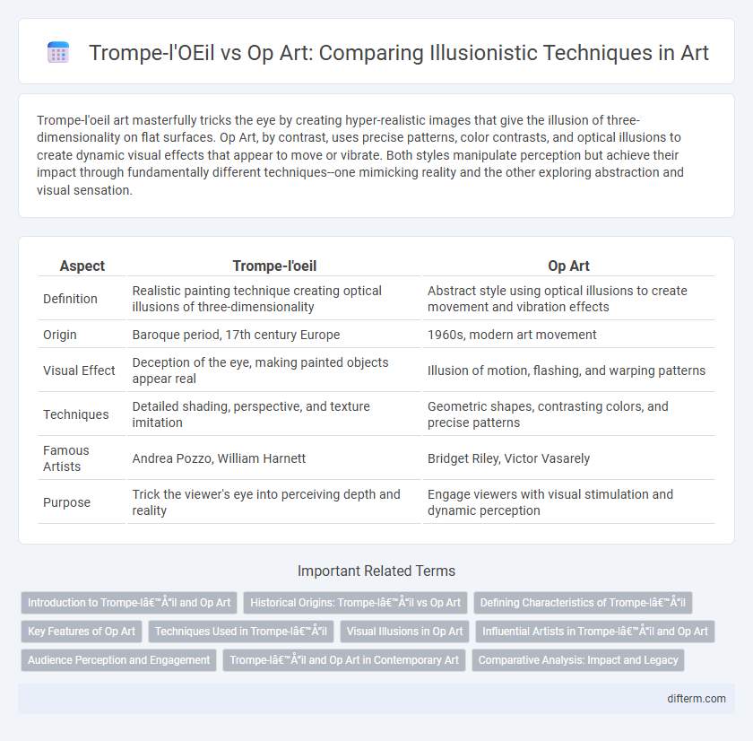 Trompe-l'OEil vs Op Art: Comparing Illusionistic Techniques in Art