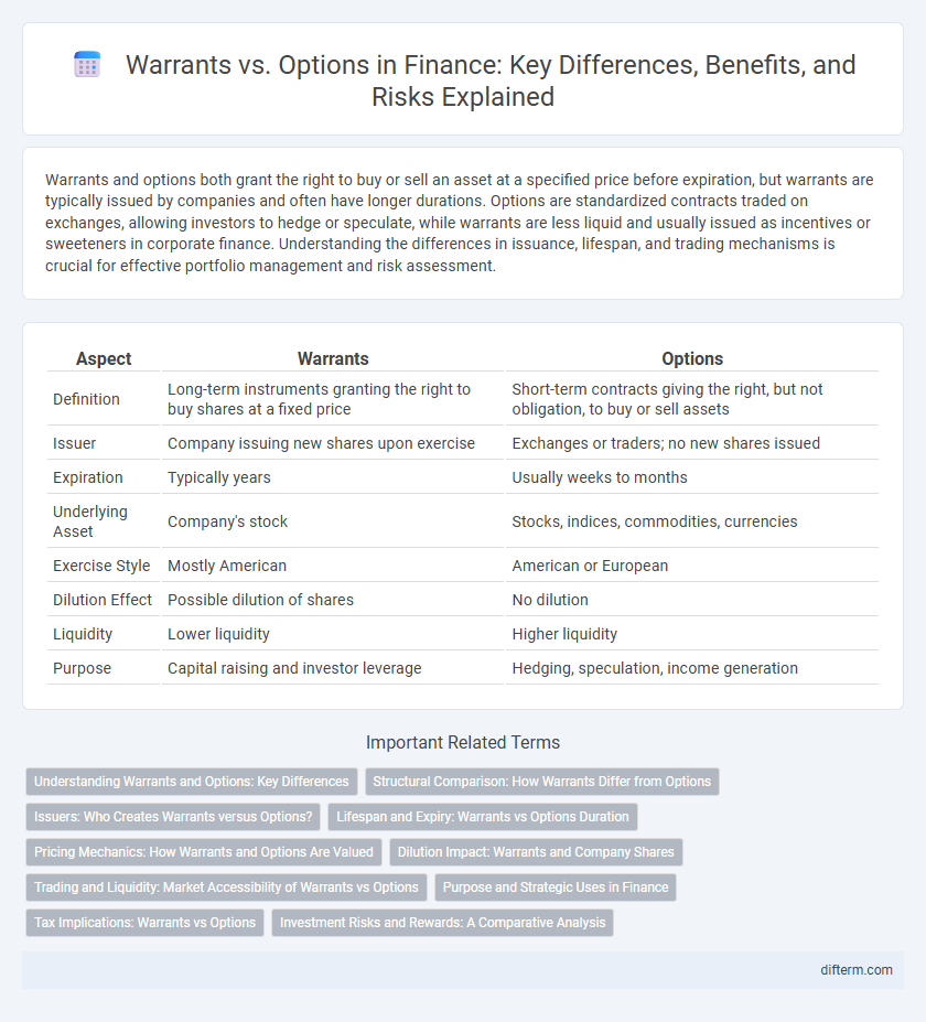 Warrants vs. Options in Finance: Key Differences, Benefits, and Risks Explained