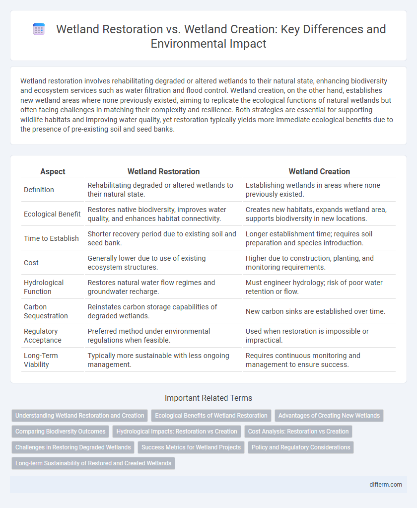 Wetland Restoration vs. Wetland Creation: Key Differences and Environmental Impact