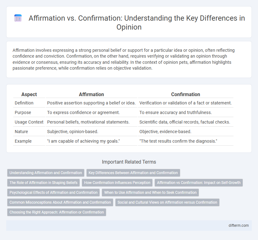 Affirmation vs. Confirmation: Understanding the Key Differences in Opinion