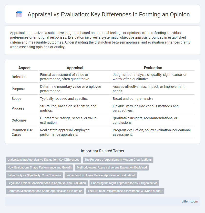 Appraisal vs Evaluation: Key Differences in Forming an Opinion
