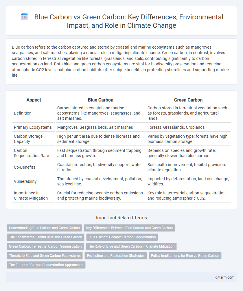 Blue Carbon vs Green Carbon: Key Differences, Environmental Impact, and Role in Climate Change