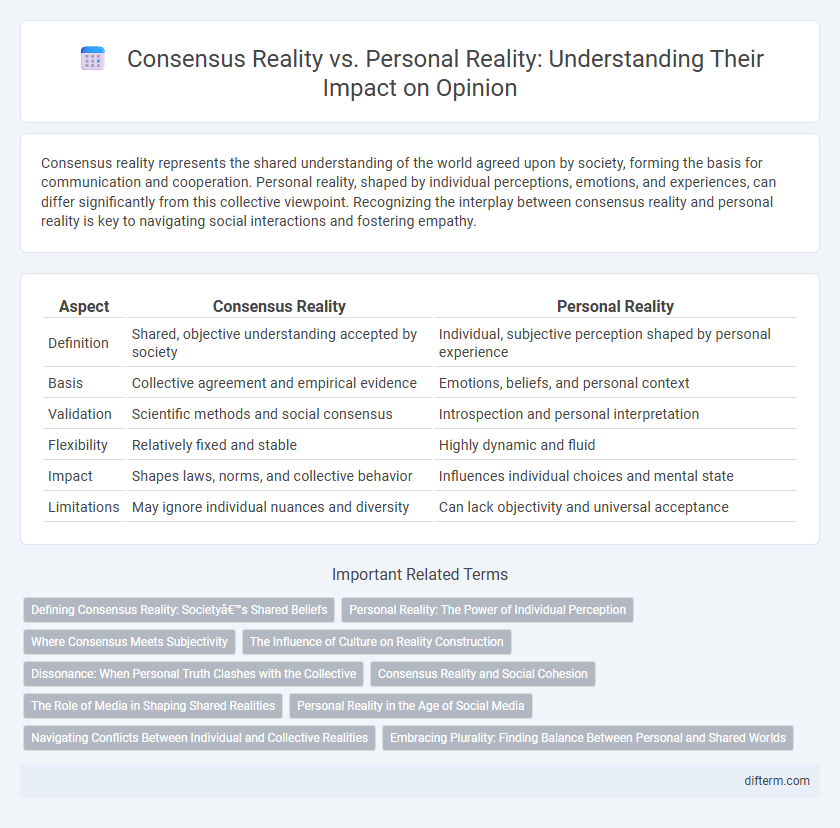 Consensus Reality vs. Personal Reality: Understanding Their Impact on Opinion