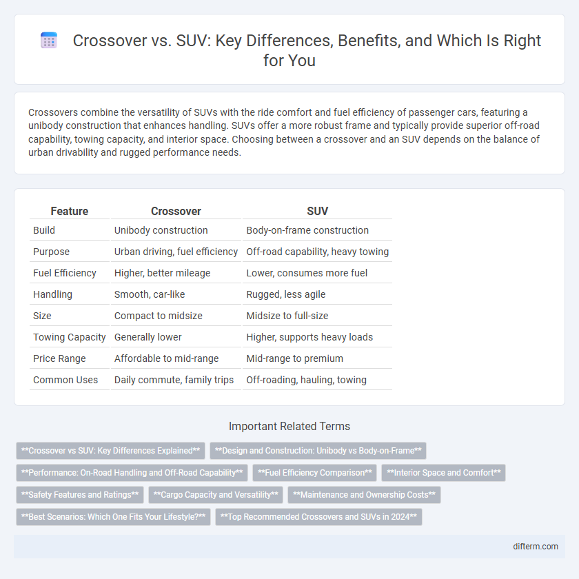 Crossover vs. SUV: Key Differences, Benefits, and Which Is Right for You