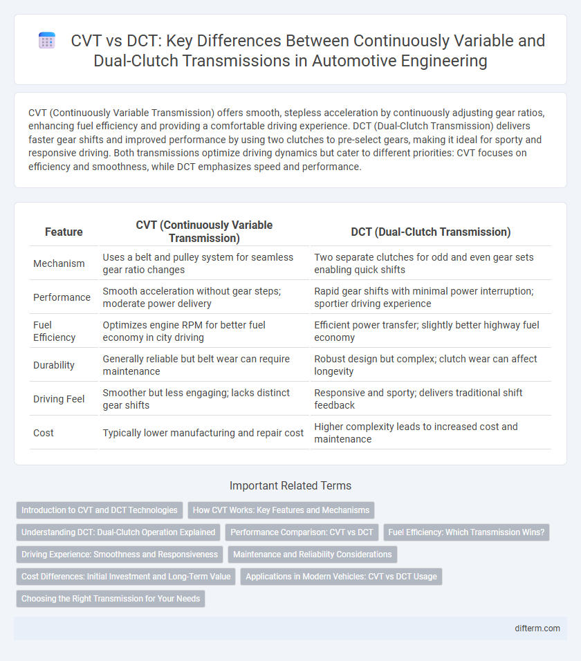 CVT vs DCT: Key Differences Between Continuously Variable and Dual-Clutch Transmissions in Automotive Engineering
