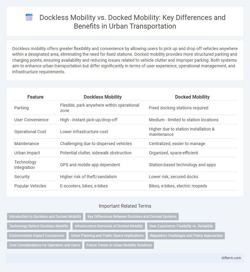 Dockless Mobility vs. Docked Mobility: Key Differences and Benefits in Urban Transportation
