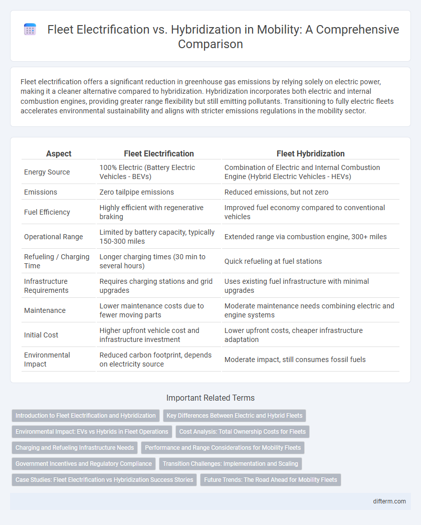 Fleet Electrification vs. Hybridization in Mobility: A Comprehensive Comparison