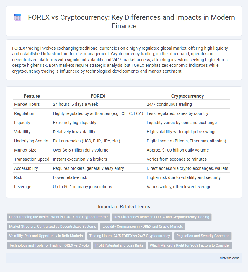 FOREX vs Cryptocurrency: Key Differences and Impacts in Modern Finance