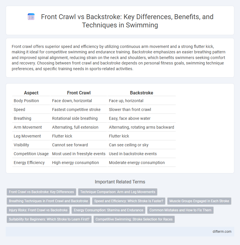 Front Crawl vs Backstroke: Key Differences, Benefits, and Techniques in Swimming