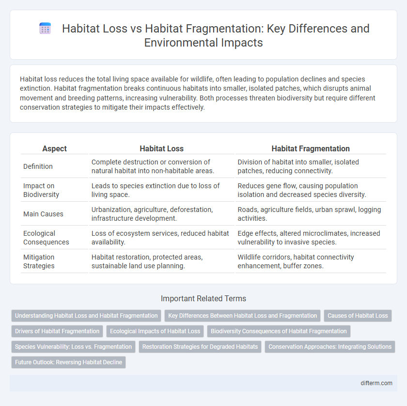 Habitat Loss vs Habitat Fragmentation: Key Differences and Environmental Impacts