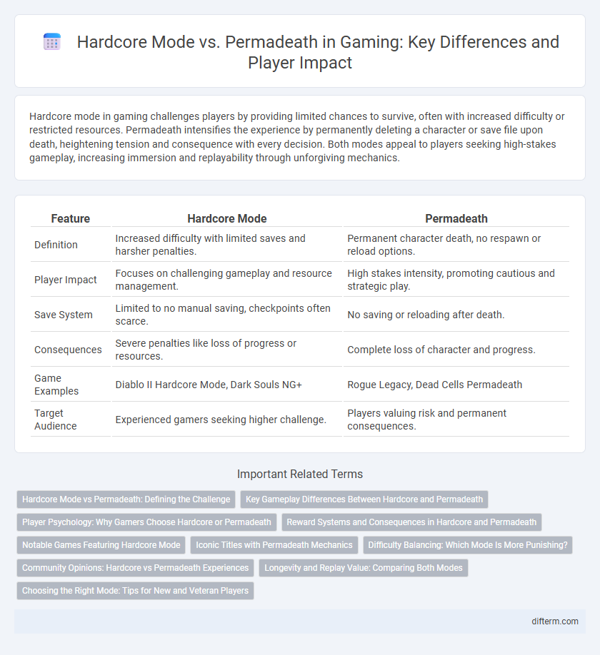 Hardcore Mode vs. Permadeath in Gaming: Key Differences and Player Impact