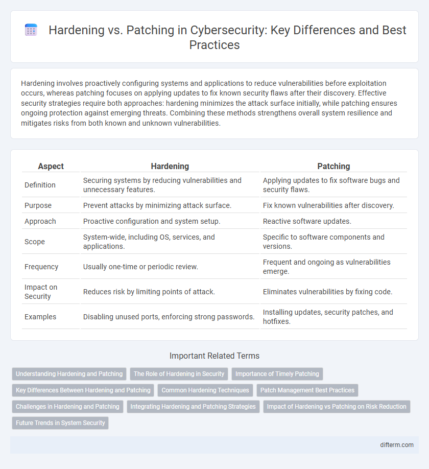 Hardening vs. Patching in Cybersecurity: Key Differences and Best Practices