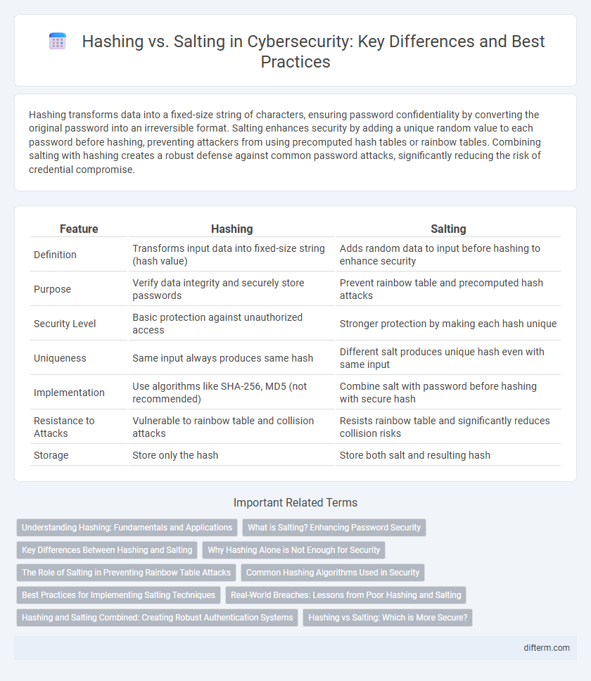 Hashing vs. Salting in Cybersecurity: Key Differences and Best Practices