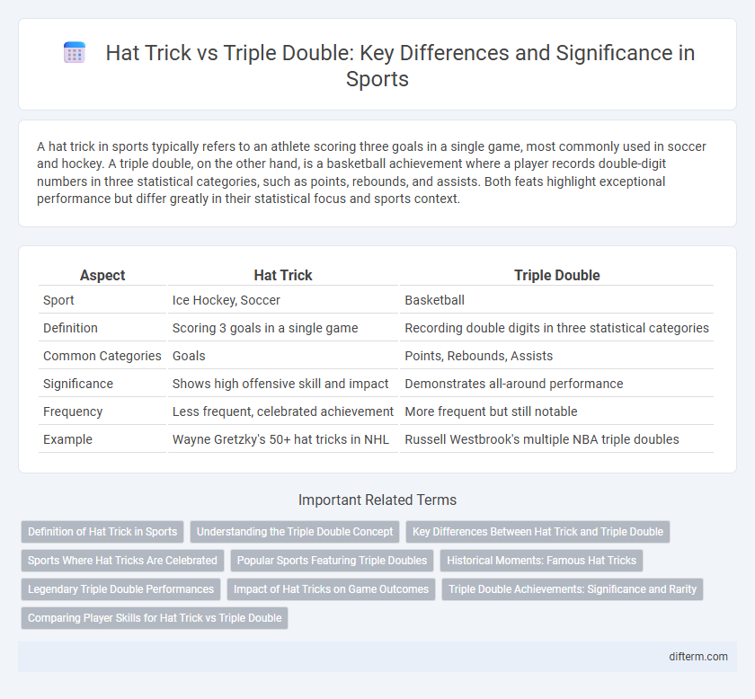 Hat Trick vs Triple Double: Key Differences and Significance in Sports