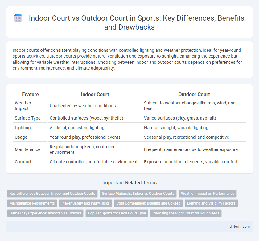 Indoor Court vs Outdoor Court in Sports: Key Differences, Benefits, and Drawbacks