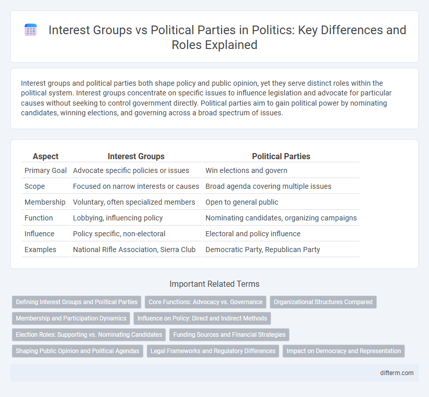 Interest Groups vs Political Parties in Politics: Key Differences and Roles Explained