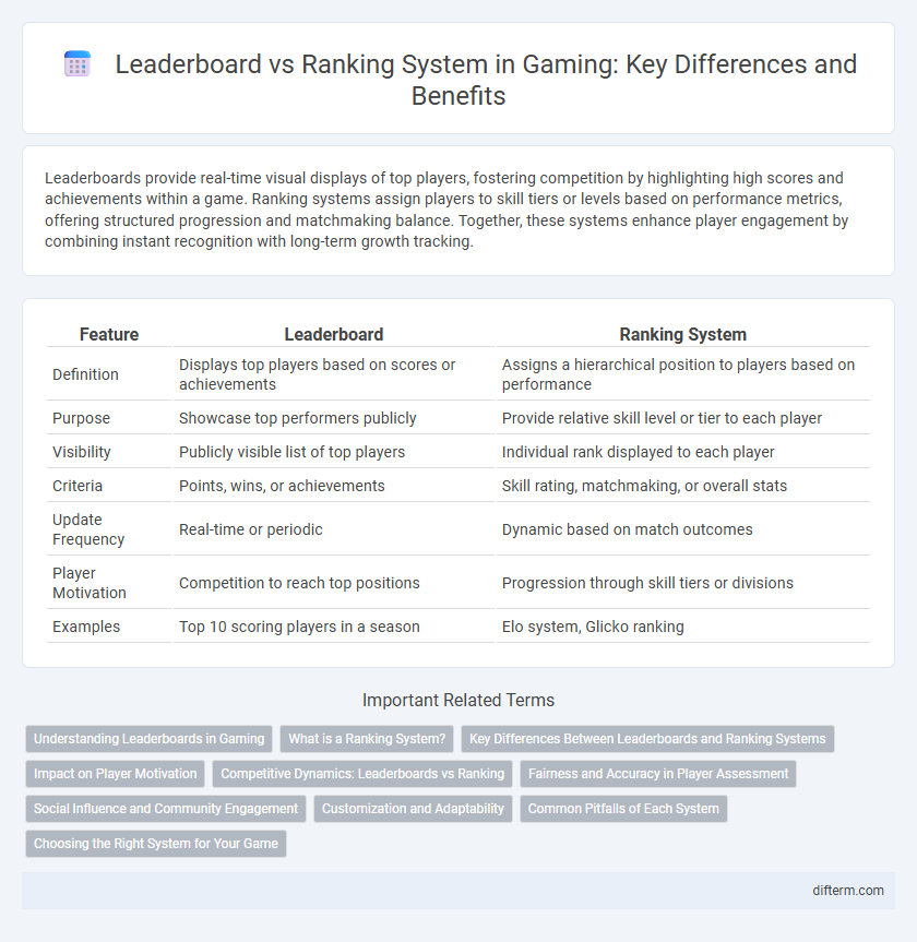 Leaderboard vs Ranking System in Gaming: Key Differences and Benefits
