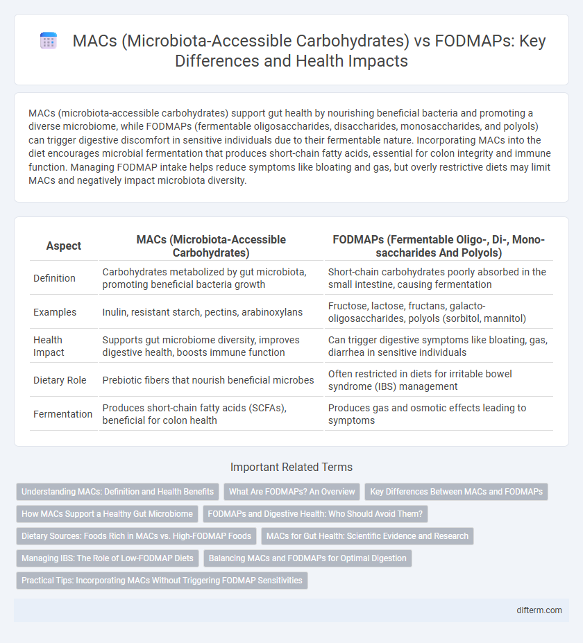MACs (Microbiota-Accessible Carbohydrates) vs FODMAPs: Key Differences and Health Impacts