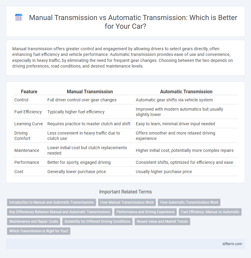 Manual Transmission vs Automatic Transmission: Which is Better for Your Car?