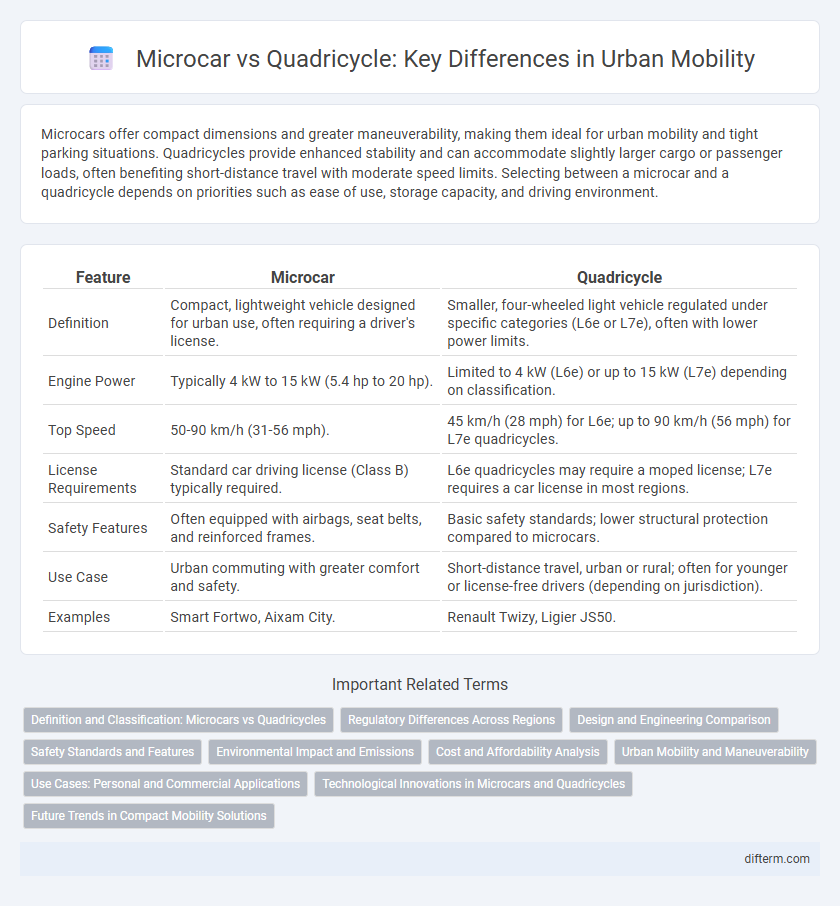 Microcar vs Quadricycle: Key Differences in Urban Mobility