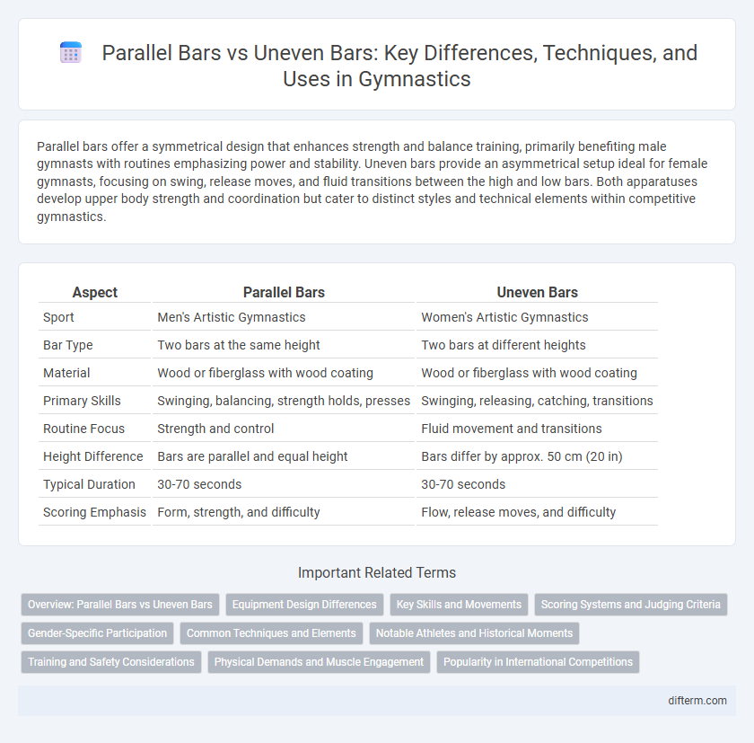 Parallel Bars vs Uneven Bars: Key Differences, Techniques, and Uses in Gymnastics