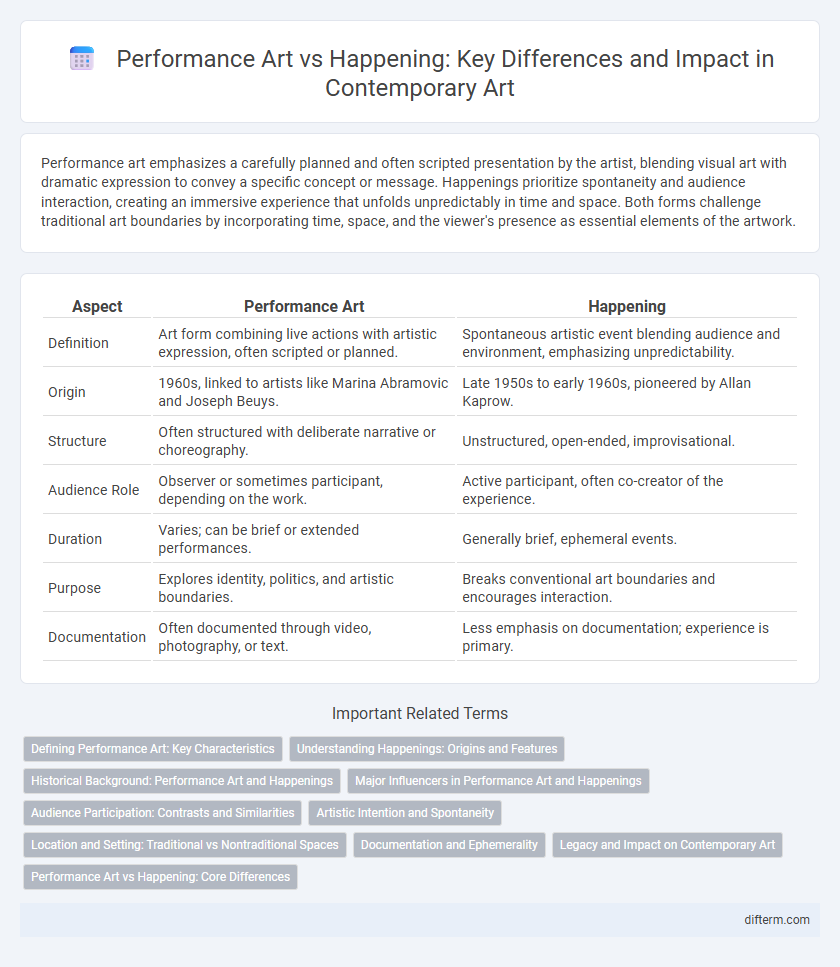 Performance Art vs Happening: Key Differences and Impact in Contemporary Art