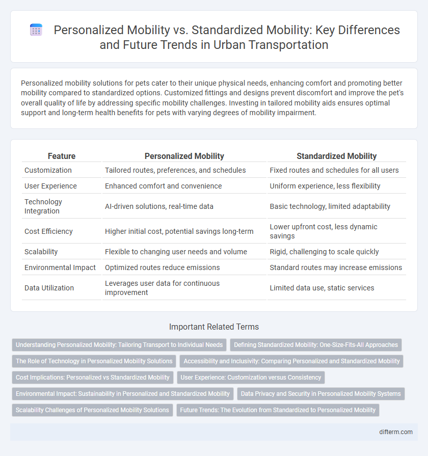 Personalized Mobility vs. Standardized Mobility: Key Differences and Future Trends in Urban Transportation