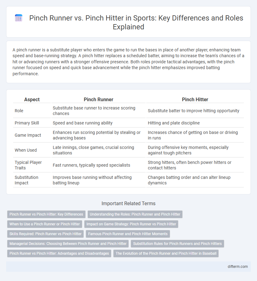 Pinch Runner vs. Pinch Hitter in Sports: Key Differences and Roles Explained