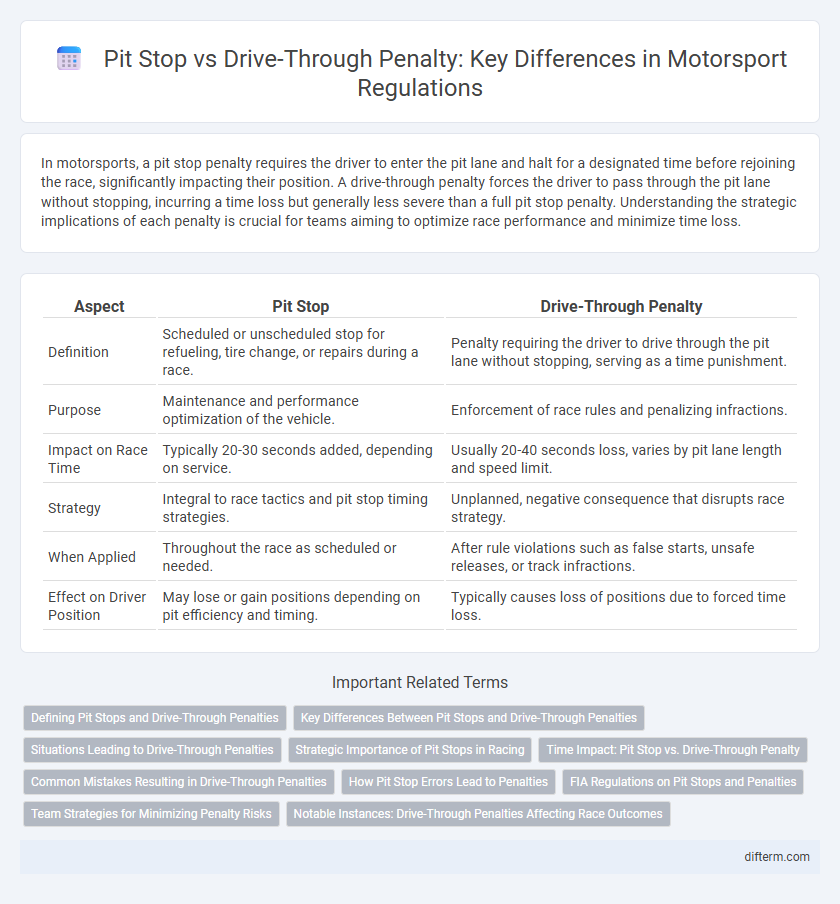 Pit Stop vs Drive-Through Penalty: Key Differences in Motorsport Regulations