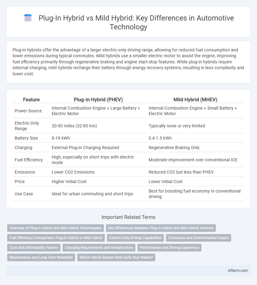 Plug-In Hybrid vs Mild Hybrid: Key Differences in Automotive Technology
