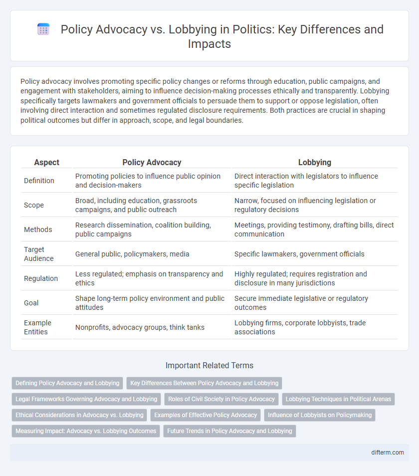 Policy Advocacy vs. Lobbying in Politics: Key Differences and Impacts
