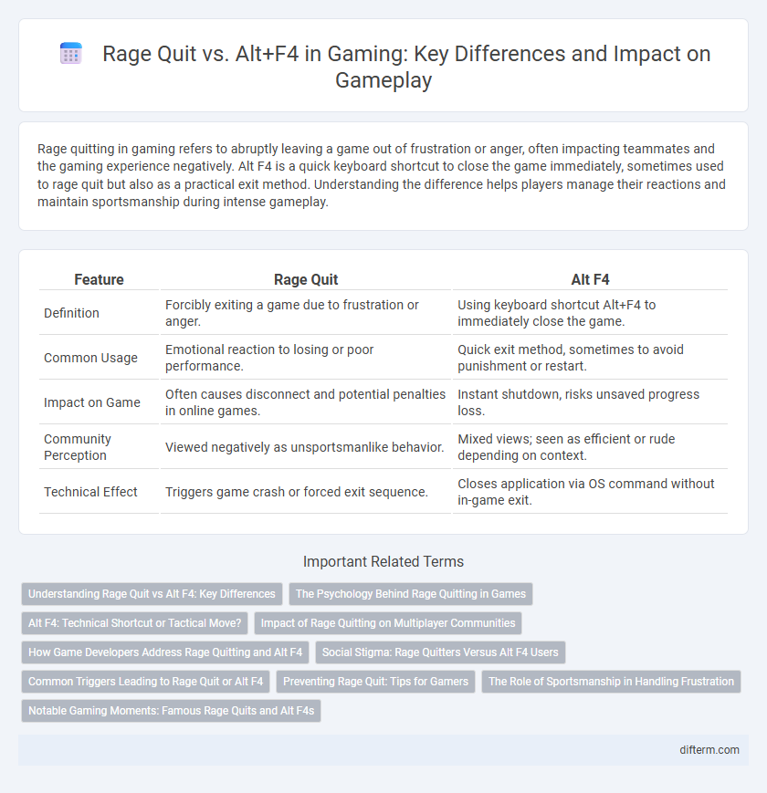 Rage Quit vs. Alt+F4 in Gaming: Key Differences and Impact on Gameplay