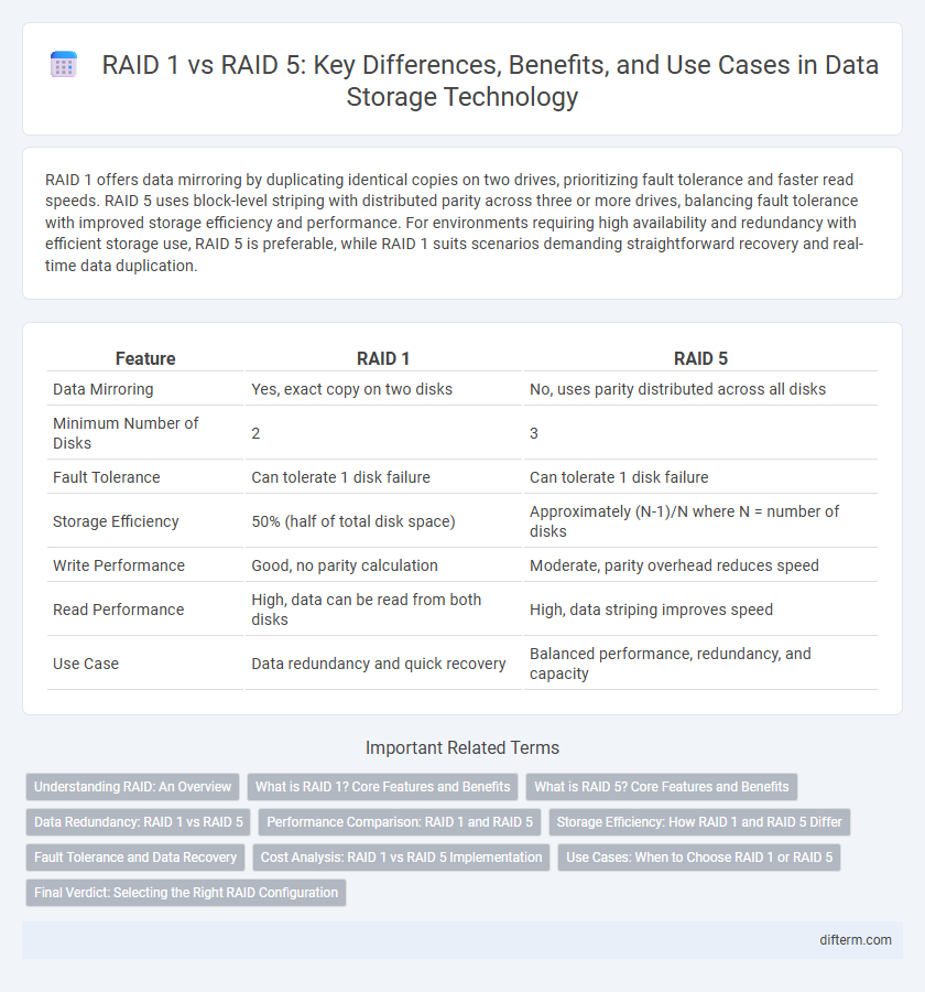 RAID 1 vs RAID 5: Key Differences, Benefits, and Use Cases in Data Storage Technology