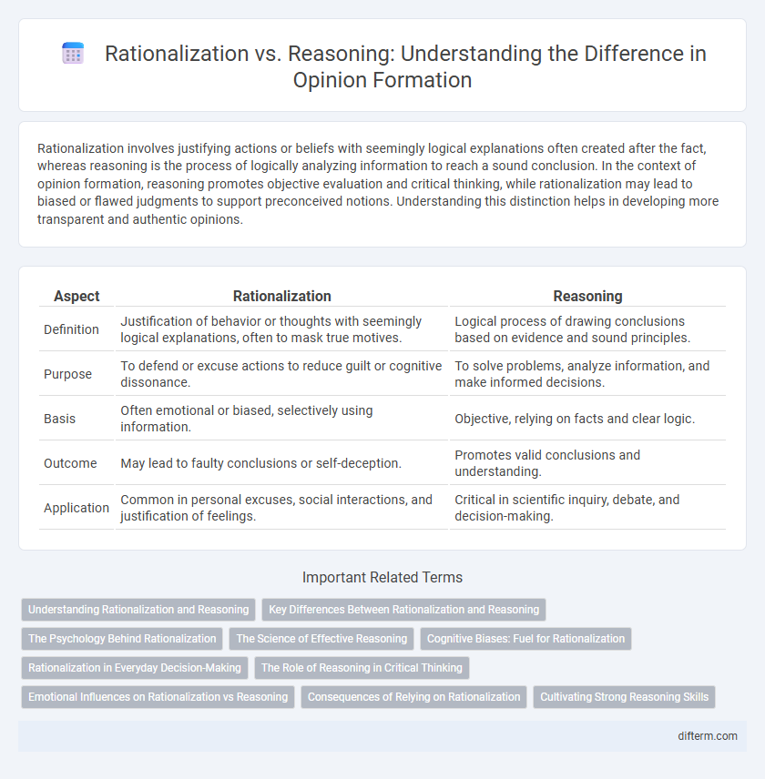 Rationalization vs. Reasoning: Understanding the Difference in Opinion Formation