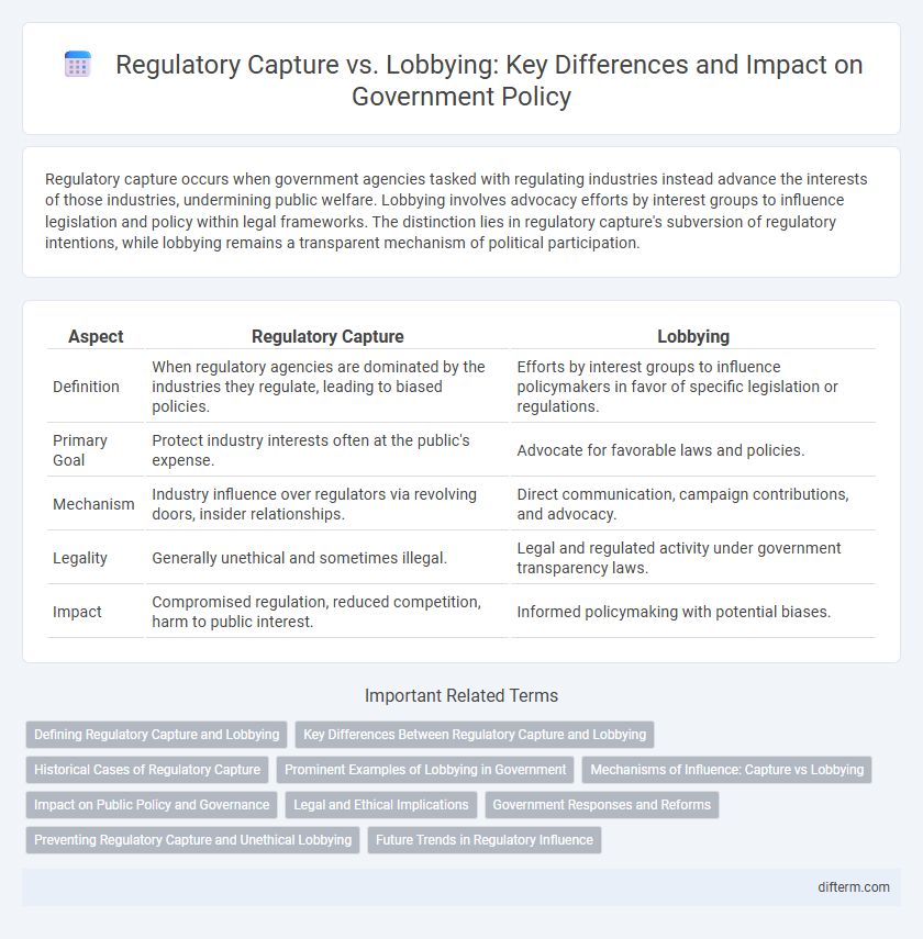 Regulatory Capture vs. Lobbying: Key Differences and Impact on Government Policy