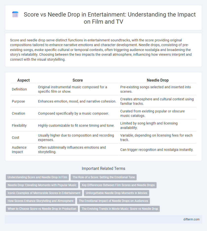 Score vs Needle Drop in Entertainment: Understanding the Impact on Film and TV
