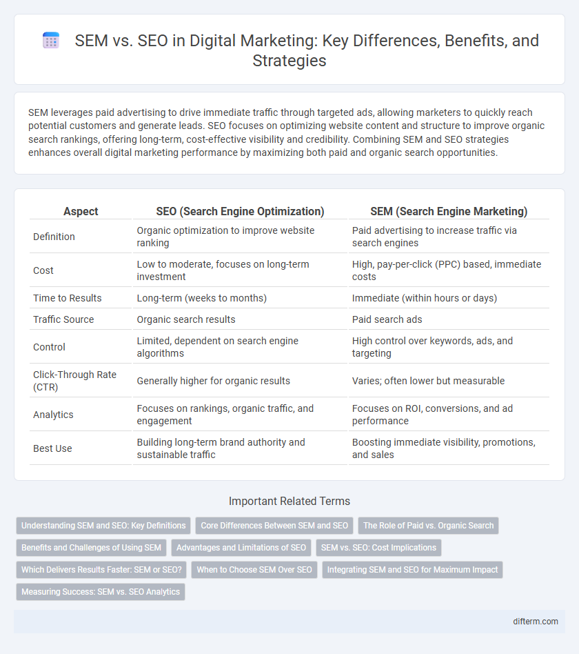 SEM vs. SEO in Digital Marketing: Key Differences, Benefits, and Strategies