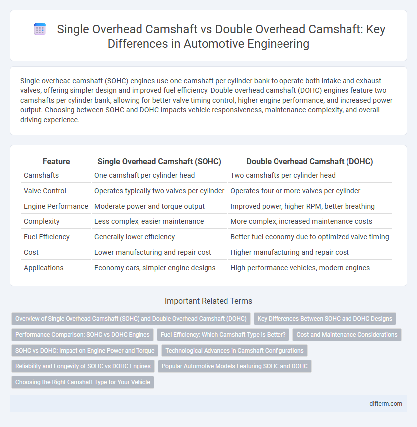 Single Overhead Camshaft vs Double Overhead Camshaft: Key Differences in Automotive Engineering