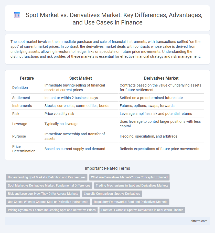 Spot Market vs. Derivatives Market: Key Differences, Advantages, and Use Cases in Finance
