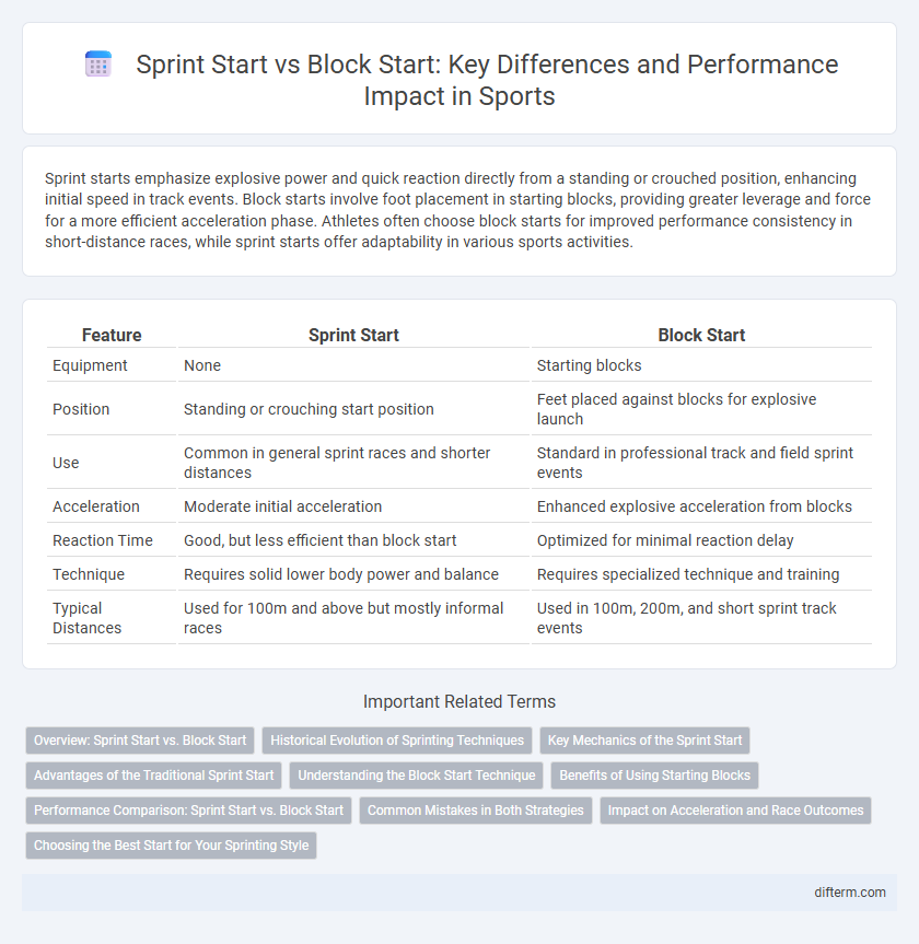Sprint Start vs Block Start: Key Differences and Performance Impact in Sports
