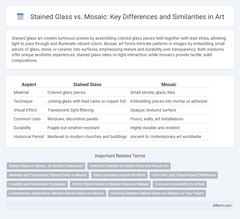 Stained Glass vs. Mosaic: Key Differences and Similarities in Art