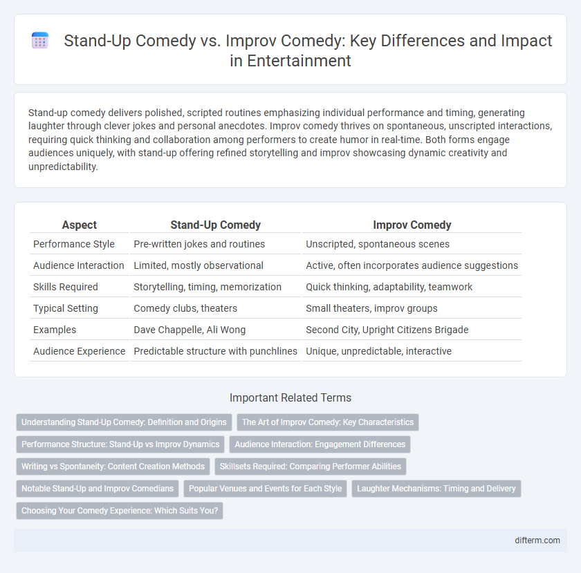 Stand-Up Comedy vs. Improv Comedy: Key Differences and Impact in Entertainment