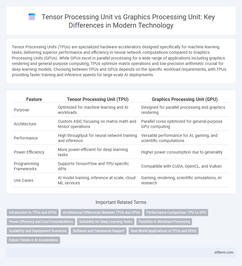 Tensor Processing Unit vs Graphics Processing Unit: Key Differences in Modern Technology