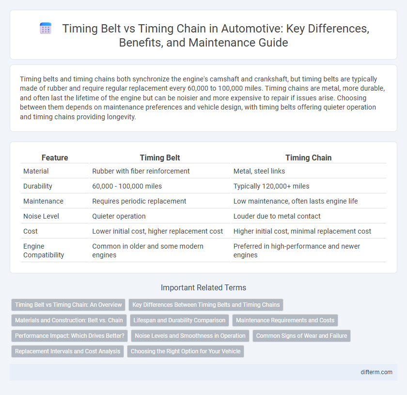 Timing Belt vs Timing Chain in Automotive: Key Differences, Benefits, and Maintenance Guide