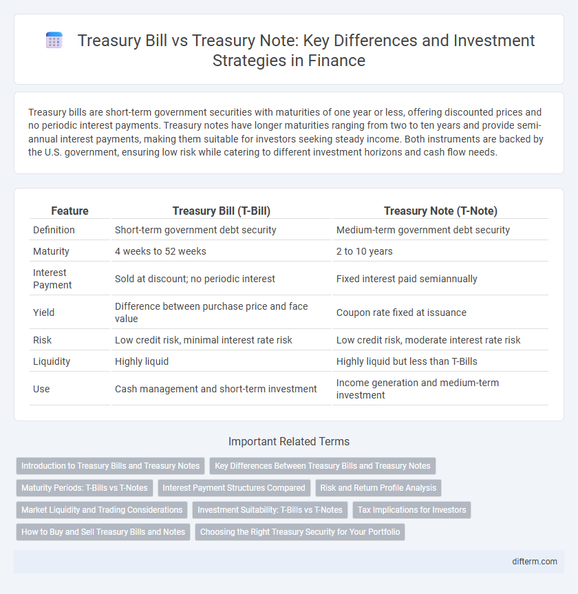 Treasury Bill vs Treasury Note: Key Differences and Investment Strategies in Finance