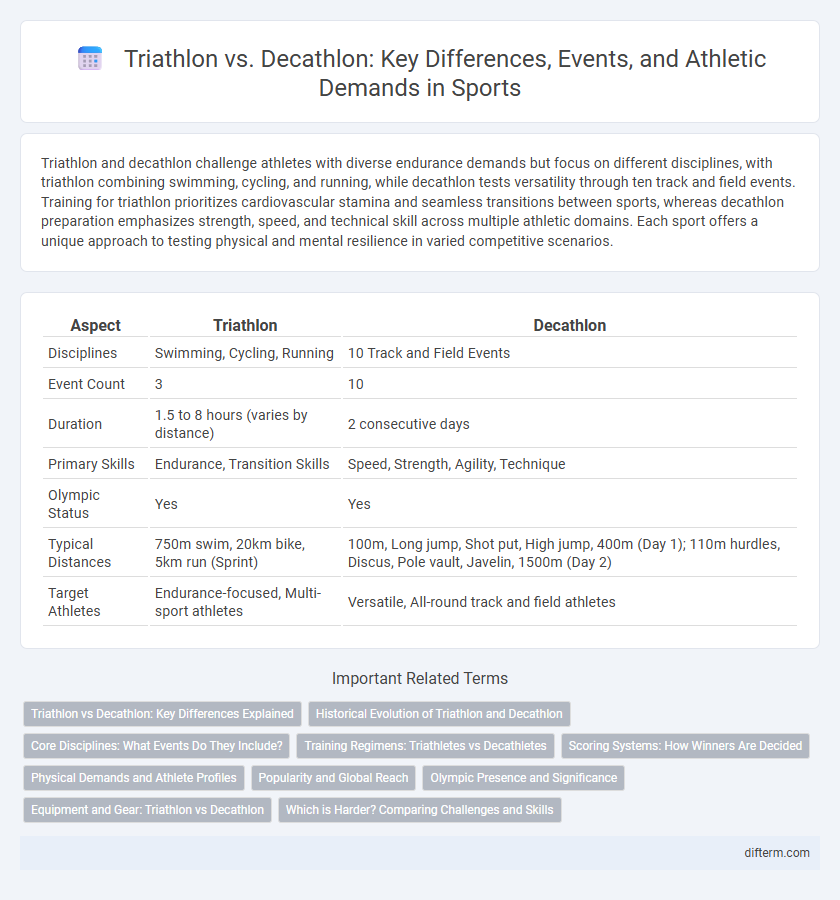 Triathlon vs. Decathlon: Key Differences, Events, and Athletic Demands in Sports