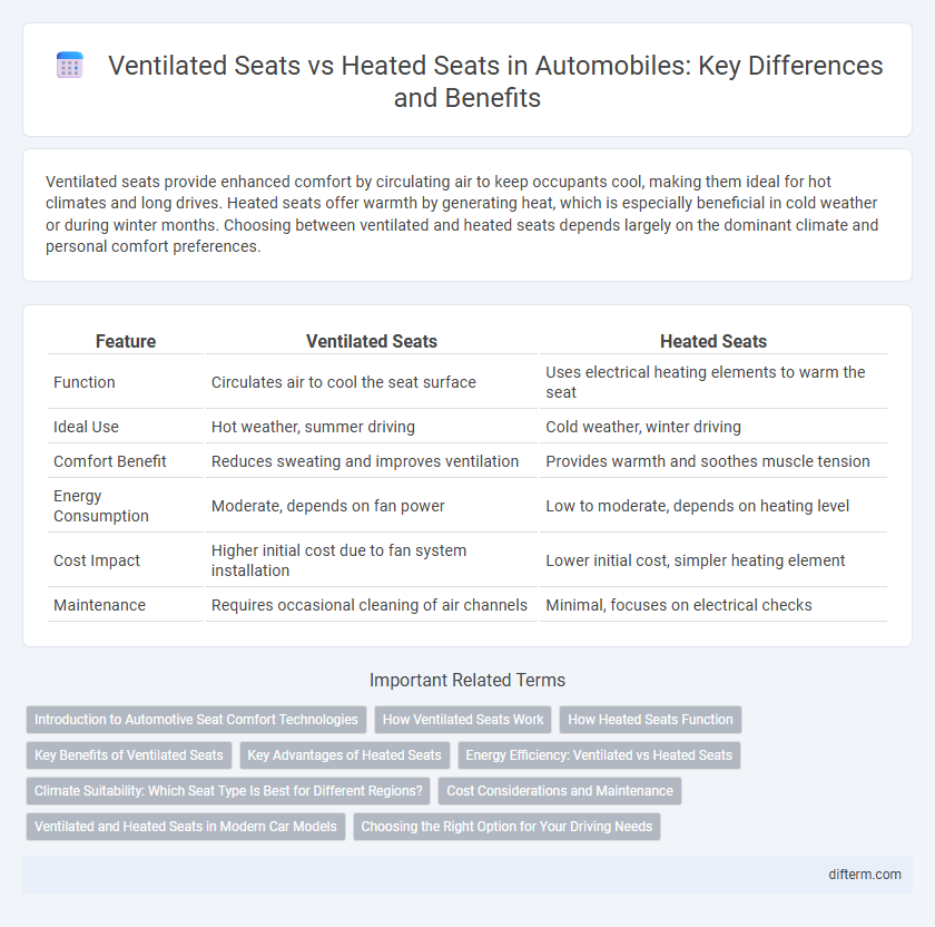 Ventilated Seats vs Heated Seats in Automobiles: Key Differences and Benefits