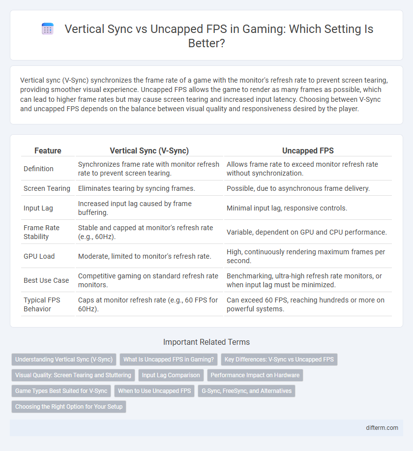 Vertical Sync vs Uncapped FPS in Gaming: Which Setting Is Better?